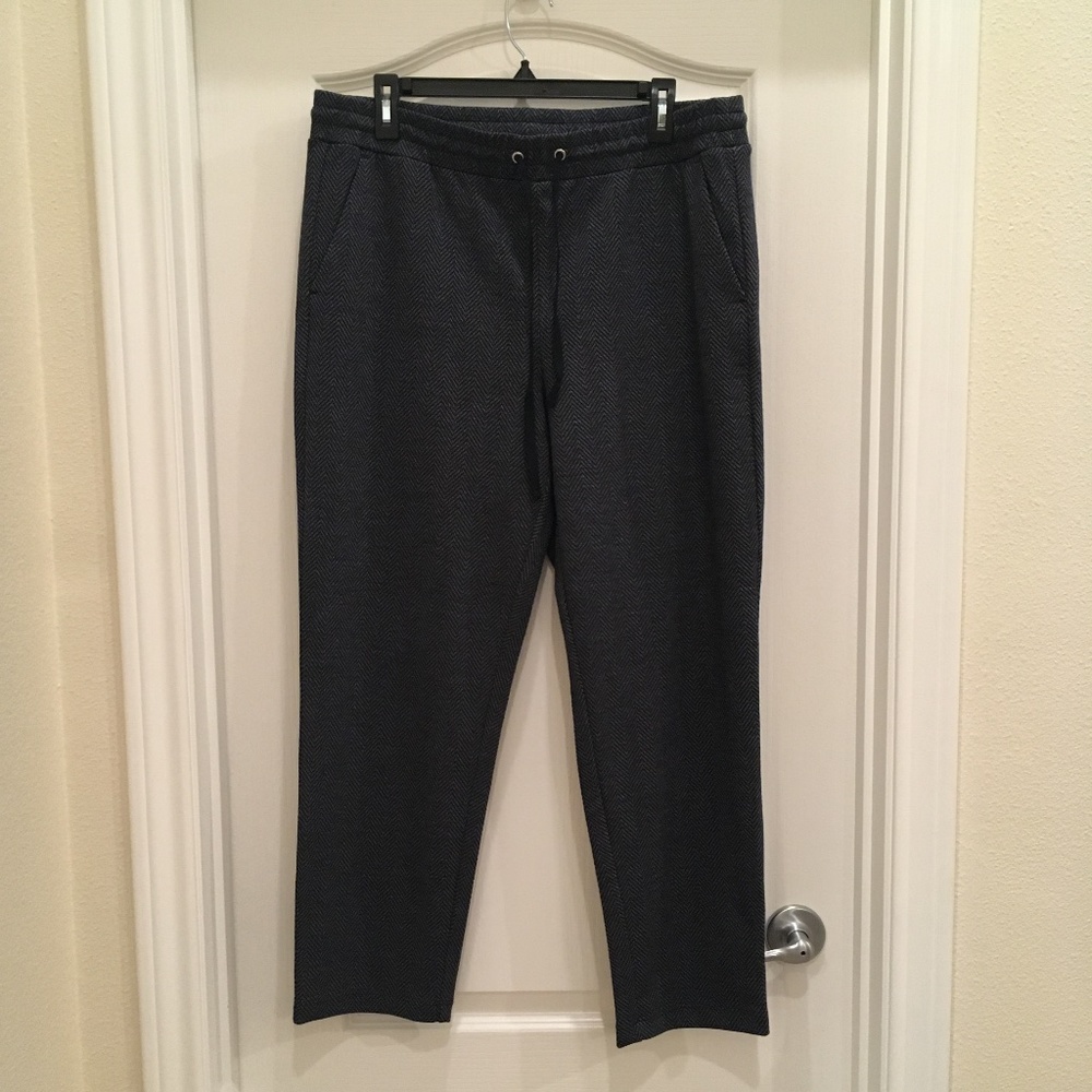 LOFT Navy Herringbone Pocket Taper Pants